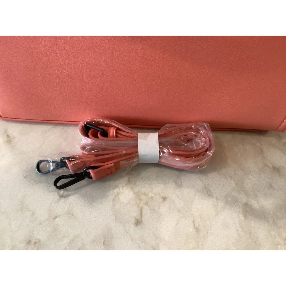 NMD‎ Coral Satchel Bag Braided Handle Crossbody Purse Zip Pocket NEW